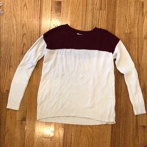 Joie Burgundy and cream knitted sweater